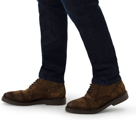 Manfield - Heren - Bruine suède veterboots - Maat 41