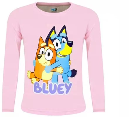 Bluey Hug Roze kindershirt, top 3 jaar / 98 cm