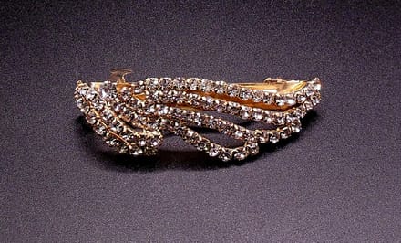 Patentspeld goudkleurig met strass