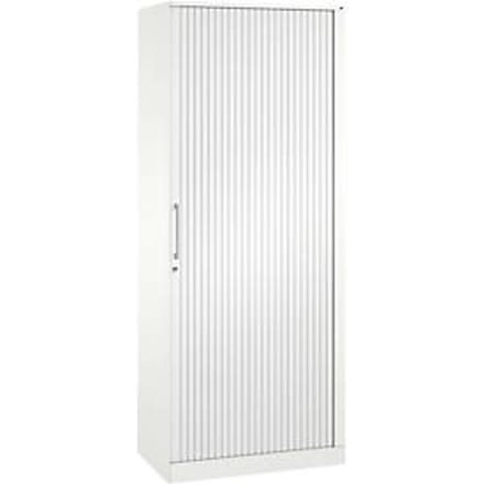Roldeurkast ASISTO C 3000, 5 ordnerhoogten, B 800 mm, wit/wit