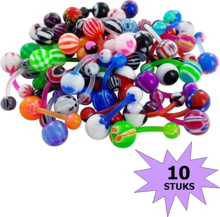 Fako Bijoux - Navelpiercing - Acryl - 10 Stuks