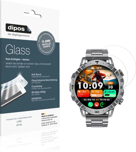 dipos – 2x Pantserfolie geschikt voor LIGE EF18 | 9H Screenprotector