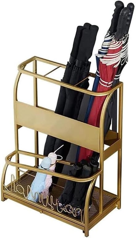 Paraplustandaard - Paraplurek - Entree Organiseren - Met Lade - 1 Gram - Geel