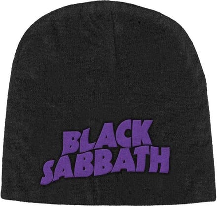 Black Sabbath - Purple Logo Beanie Muts - Zwart