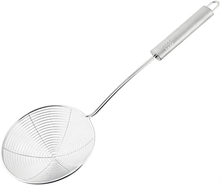 Quvo® Spatel - Zeef - Schuimspaan - Zilver - 12cm x 6cm x 38cm