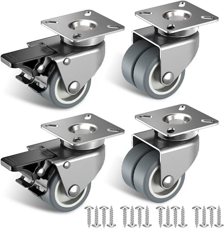 Zware Meubelwielen 50 mm met Veiligheidsrem - Set van 4 voor Strandstoelen