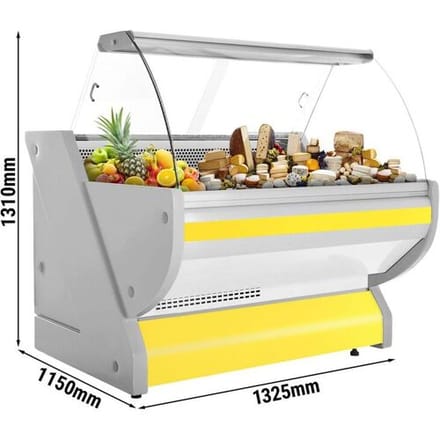 GGM Gastro Kühl-/ Fleischtheke - 1300mm - Gelb - mit Fleischlicht & beleuchteter Frontblende