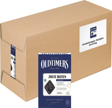 Oldtimers - Drop - Zoute Ruiten - 6 doosjes - 235 gram