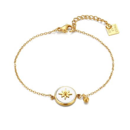 Twice As Nice Armband in edelstaal, ster Goudkleurig 16cm+3cm