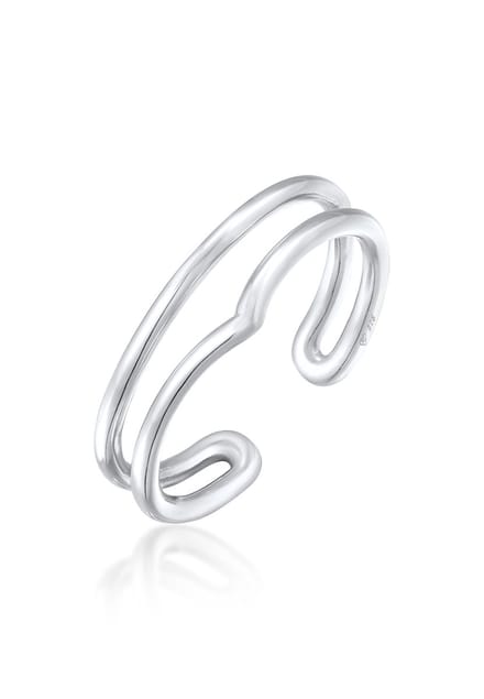 Elli - Ring - Dames Wikkel open V vorm Geo in 925 sterling zilver - Dames