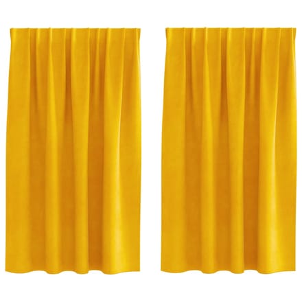 vidaXL - Gordijnen - 2 - st - Mosterdgeel - 140 - x - 140 - cm - fluweel