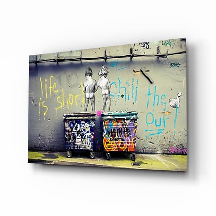 Glasschilderij - Life is Short - 90x60x0.4 cm