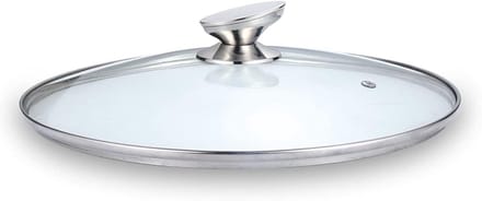 Pannendeksel Glas - Universeel Deksel - Koken en Sudderen - Met Stoomgat - 24 cm - Helder