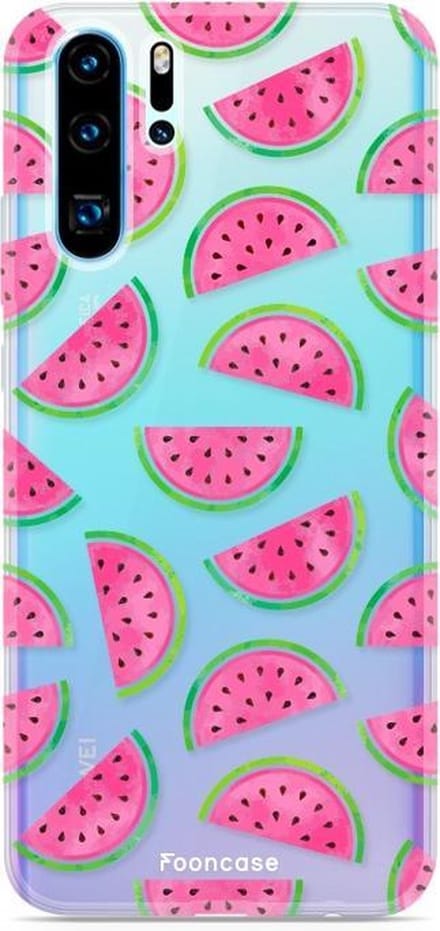 Fooncase Hoesje Geschikt voor Huawei P30 Pro - Shockproof Case - Back Cover / Soft Case - Watermeloen