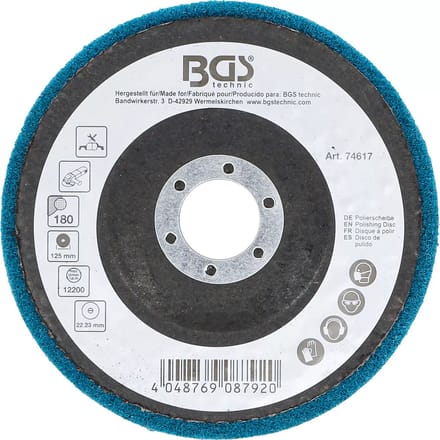 BGS Polijstschijf - aluminiumoxide - Ø 125 mm - korrel 180