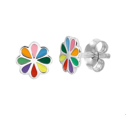 Zilver Gerhodineerde Oorknoppen bloem 1324768