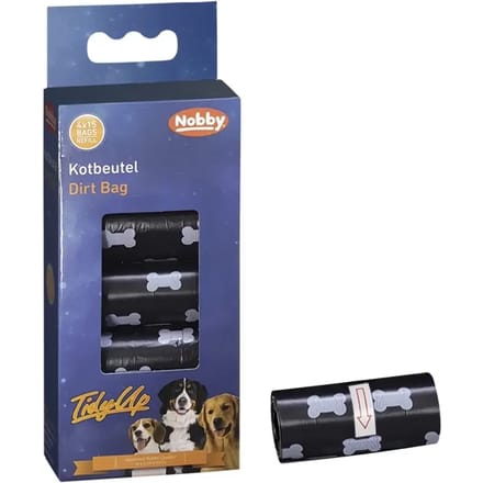 Rollen van 15 hondenpoepzakjes met bottenprint Nobby Pet TidyUp