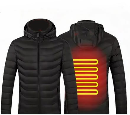 Jas met rug Verwarming - Warmte Draden - Unisex - Zwart