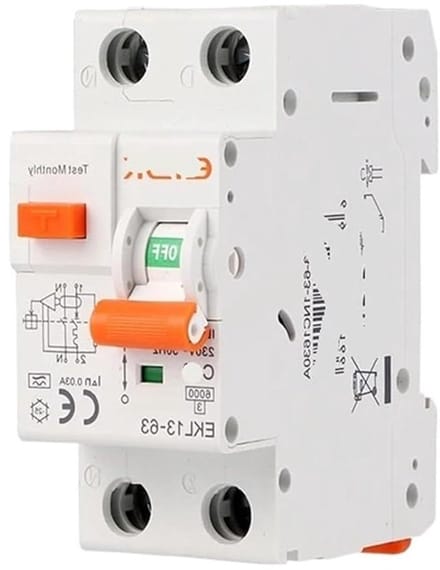 Aardlekautomaat - Stroomonderbreker Zekering - Elektrische Beveiliging - Type A 30mA - 2P - Grijs