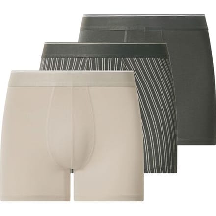 ESMARA Set van 3 heren boxers (Strepen/donkergrijs/beige, M)