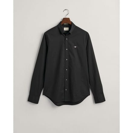 Overhemd Poplin Uni Slim Button Down Subtle GANT Shield Embroidery Zwart / male