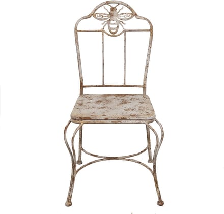 Clayre & Eef Tuinstoel 47x47x91 cm Wit Bruin Metaal