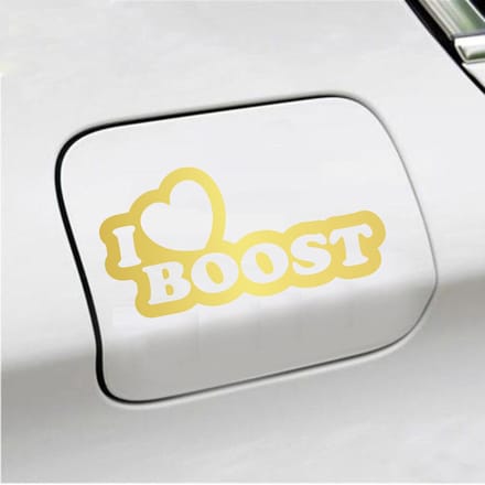 Bumpersticker - I Love Boost - 10 X 20 - Goud