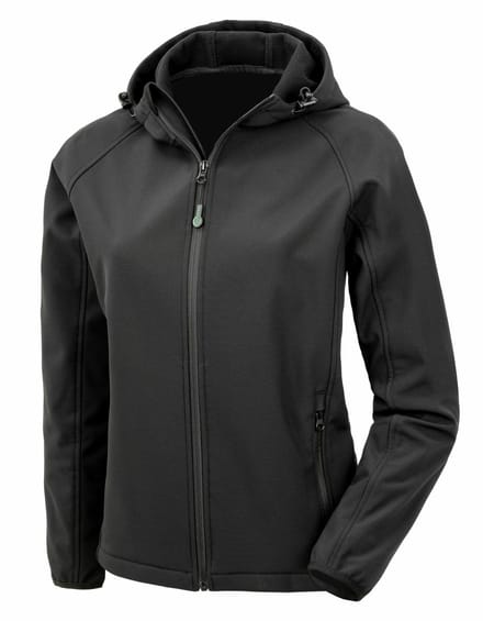 Result Women´s Recycled 3-Layer Printable Hooded Softshell Jacket RT911F - Black - S