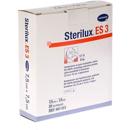 Sterilux Es3 Kp Ster 8pl 7,5x 7,5cm 20 2050171