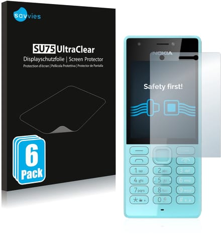 Savvies - Screenprotector voor Nokia 216 - Folie Beschermfolie transparant 6 Stuks