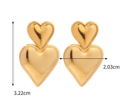 Hartjes oorbellen | goud gekleurd