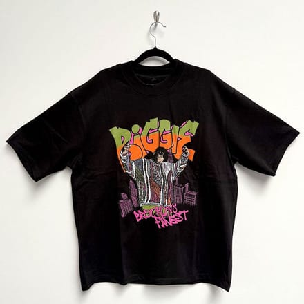 Biggie Smalls - Cartoon Graffiti Heren T-shirt - M - Zwart