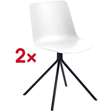 Bezoekersstoel DN, set van 2, B 440 x D 530 x H 780 mm, polypropyleen & gelakt staal, wit