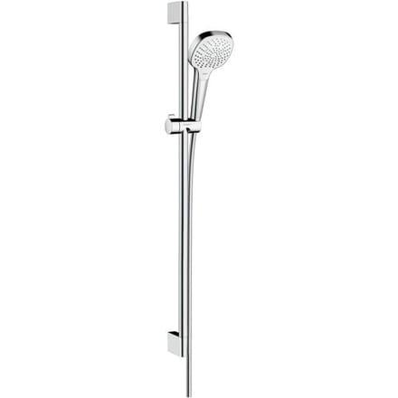Hansgrohe Croma Select E Multi glijstangset met Croma Select E Multi handdouche 90cm met Isiflex`B doucheslang 160cm wit/chroom