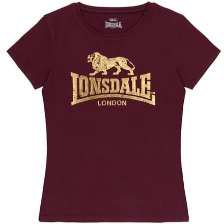 Lonsdale London T-shirt - Bantry - M - voor Vrouwen - bordeaux