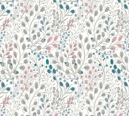 SUBTIELE BLOEMETJES BEHANG | Landelijk - wit roze blauw grijs - A.S. Création Attractive 2