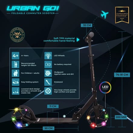 Story Urban Go Autoped Black Reflex LED