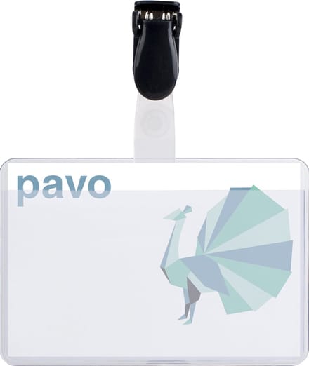 Pavo naambordje met clip, 60 x 90 mm, transparant