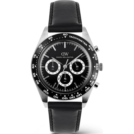 Daniel Wellington DW Watch Iconic Tachymeter Sheffield Black Silver 42mm