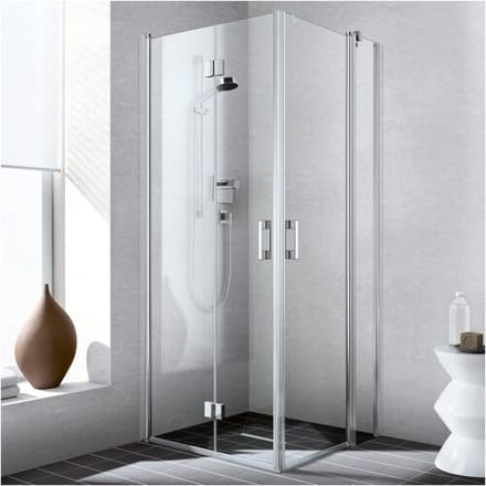 Kermi Liga corner entry swing door with fixed part , half part 90 cm left LIEPL090201AK