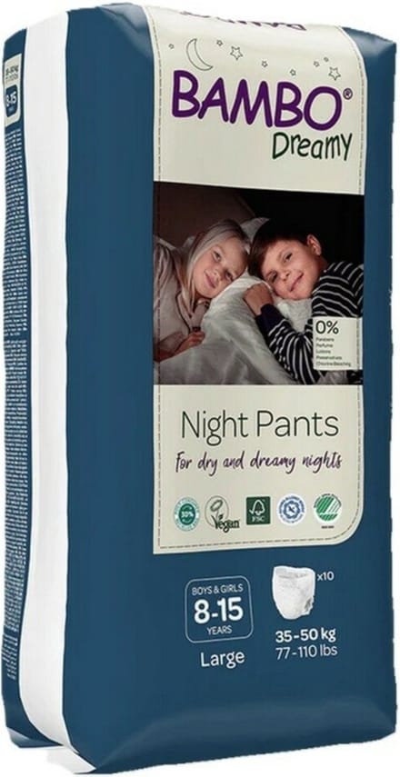 Bambo Nature Bambo Dreamy Nachtluierbroekjes 8 -15 jaar Unisex 10 stuks