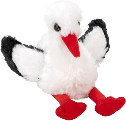 Nature Planet Ooievaar knuffel - pluche vogel - 13 cm - knuffeldier