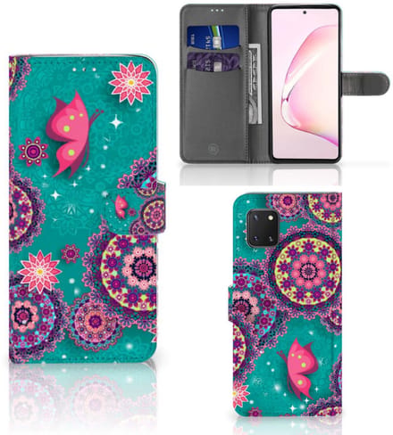 Book Case voor Samsung Note 10 Lite Hoesje Cirkels en Vlinders