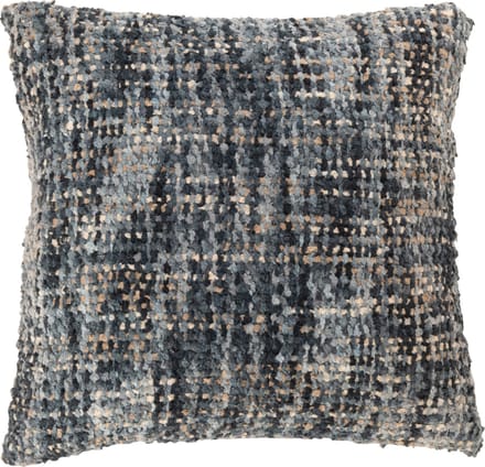 J-Line kussen Tweed - acryl/katoen - blauw/wit