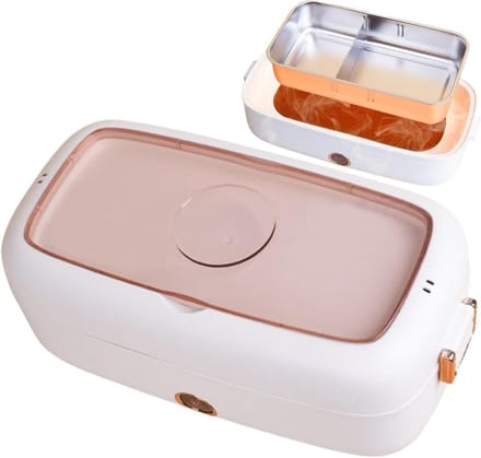 Zelfverwarmende lunchbox - Draagbare voedselwarmer - Maaltijden opwarmen - Instelbare temperatuur - 800ml - Wit