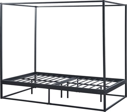 Hemelbed Kristianstad met bedbodem 120x200 cm zwart