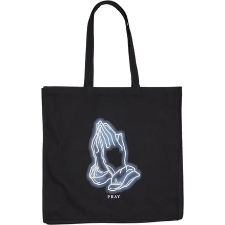 Mister Tee - Pray Glow Oversize Canvas Schoudertas/Shopper - Zwart