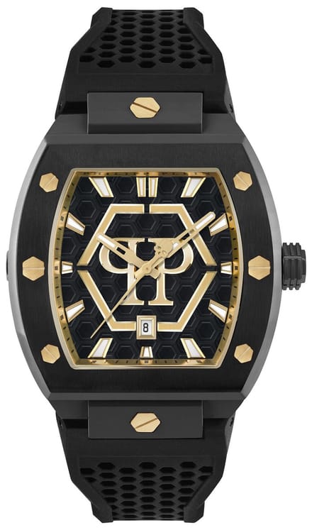 Philipp Plein The Hexagon Phantom PWPUA0224 Horloge - Siliconen - Zwart - Ø 43 mm