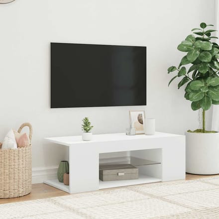 vidaXL - Tv-meubel - met - LED-verlichting - 90x39x30 - cm - wit