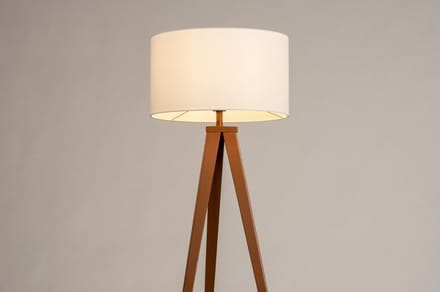 Lumidora Vloerlamp 31167 - ANTIQUA - E27 - Wit - Bruin - Metaal - ⌀ 52.5 cm